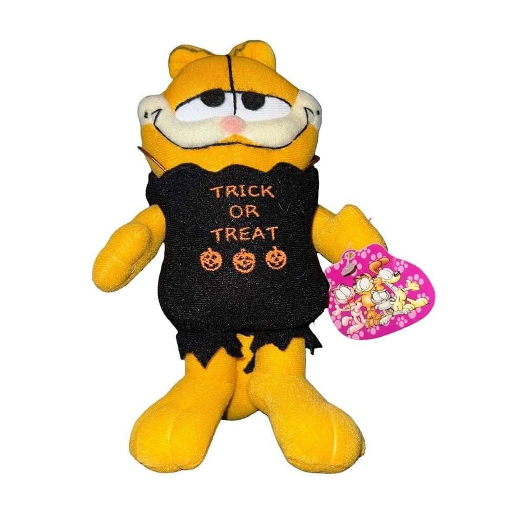 Vintage Garfield 8” Plush Halloween Trick or Treat Costume TAGS Play-by-play NTW